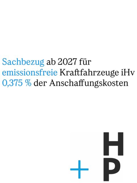 Am 10.06.2026 wurde der Entwurf der Sachbezugswerteverordnung veröffentlicht und soll ab 2027 ein Sachbezug iHv 0,375 % (max. € 180,00) der Anschaffungskosten für emissionsfreie Kraftfahrzeuge anzusetzen sein.

Ab 2028 soll der Sachbezug auf 0,625 % (max. € 300,00) angehoben werden.

#steuerberatunggraz #hötzlundpartner #sachbezug #steuern #neuerungen