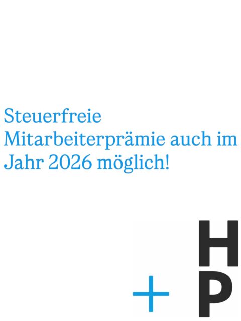 📢 Steuerfreie Mitarbeiterprämie 2026

Im 2. Halbjahr 2026 können unter bestimmten Voraussetzungen steuerfreie Mitarbeiterprämien bis zu € 500 pro Arbeitnehmer ausbezahlt werden. 💶

Wichtig: Die Steuerbefreiung gilt nur für die Lohnsteuer. Zudem sind strenge gesetzliche Voraussetzungen und kollektivvertragliche Regelungen zu beachten.

Sie möchten wissen, ob Ihr Unternehmen die Mitarbeiterprämie nutzen kann? Wir beraten Sie gerne. 📞

#steuerberatunggraz #mitarbeiterprämie #steuerfrei #hötzlundpartner